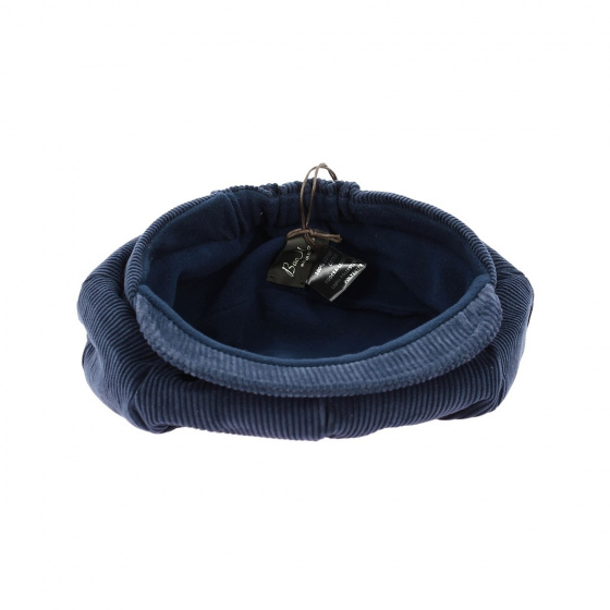 Casquette Gavroche velours bleu marine La Jota - Traclet