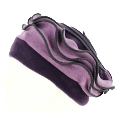 Women's Lilac Purple Polar Fleece Beret - Traclet Reference: 13442 | Traclet Hat Shop