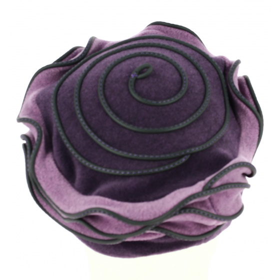 Women's Lilac Purple Polar Fleece Beret - Traclet