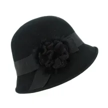 Chapeau Cloche feutre laine Maithe noir - Traclet