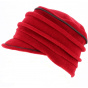 Women's Anna Red Fleece Cap - TRACLET