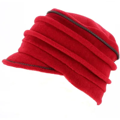 Women's Red Fleece Anna Cap made in France - TRACLET Reference: 13454 | Chapellerie Traclet