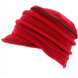 Women's Anna Red Fleece Cap - TRACLET