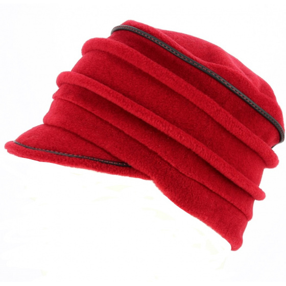 Women's Red Fleece Anna Cap - TRACLET