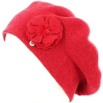 Béret femme laine rouge - Traclet