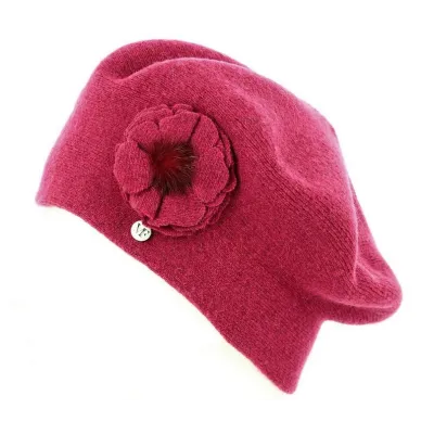 Women's fuchsia pink wool beret - Traclet