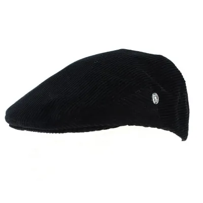 Casquette Plate Louvain en velours Noire - City Sport
