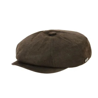 Casquette Hatteras cuir marron - Traclet
