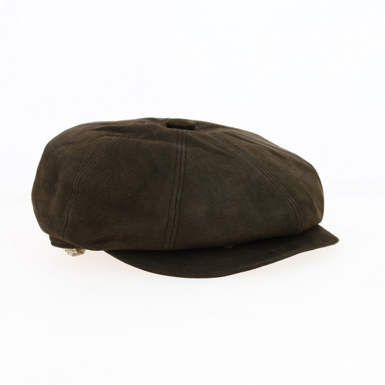 Brown leather Hatteras cap - Traclet