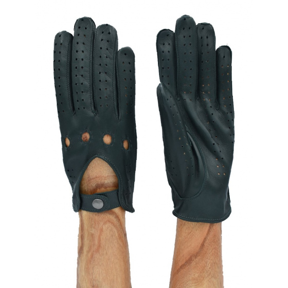 Positano Black Leather Driving Gloves - Traclet
