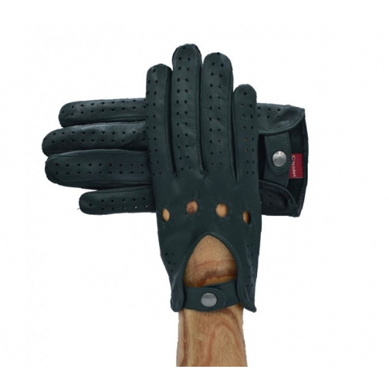 Positano Black Leather Driving Gloves - Traclet