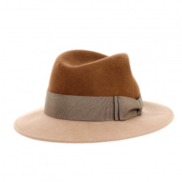 Fedora hat wool felt Venice brown - Traclet
