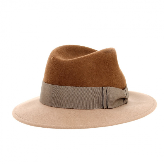 Chapeau Fedora feutre laine Venise marron - Traclet