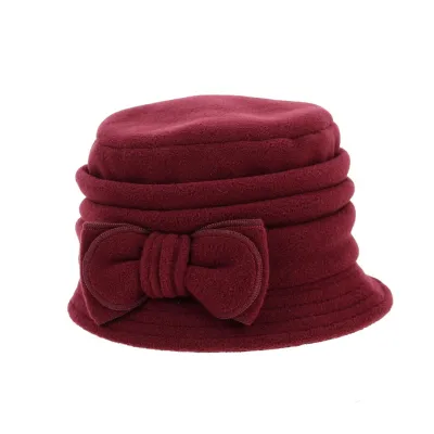 Anushka Bordeaux Fleece Cloche Hat - Traclet