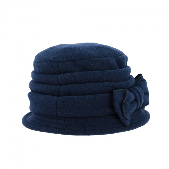 Anushka Fleece Cloche Hat navy blue - Traclet