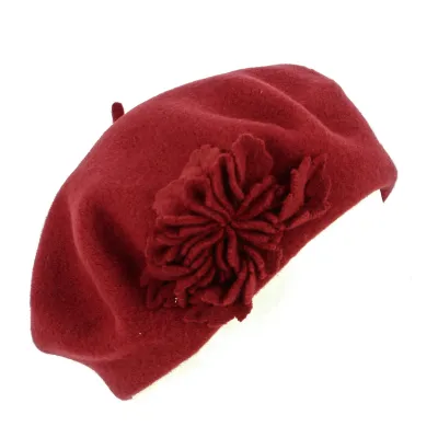 Women's Louise Burgundy Beret - Traclet  Reference: 13520 | Traclet Hat Shop