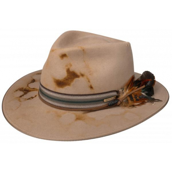 Fedora Outdoor Hat Felt Beige Hair - Stetson