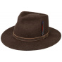 Stetson Estarico Wool Felt Traveller/Fedora Hat in Mottled Brown
