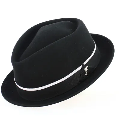 Chapeau Porkpie cheverny Feutre Crushable noir - Fléchet : 15327| Chapellerie Traclet