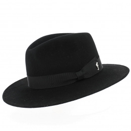 Acacia Black Felt Fedora Hat - Fléchet