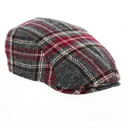 Jackson Flat Cap Grey & Red Wool - Göttmann