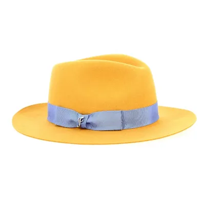 Chapeau Fedora Le Javo feutre laine moutarde