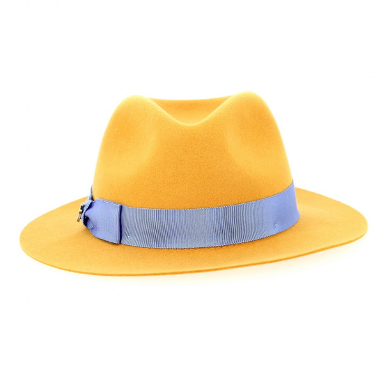 Fedora hat Le Javo wool felt mustard