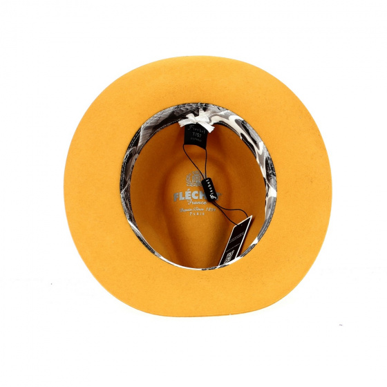 Fedora hat Le Javo wool felt mustard