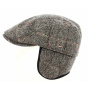 Grey wool Jackson flat cap with ear flaps - Göttmann