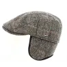 Grey wool Jackson flat cap with ear flaps - Göttmann