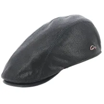 Domed Jackson Black Leather Cap - Göttmann Reference: 13548| Traclet Hat Shop