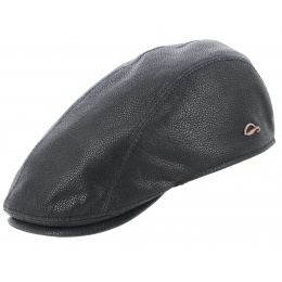 Domed Jackson Black Leather Cap - Göttmann