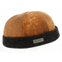 Docker Jersey Leather Beanie Camel - Göttmann