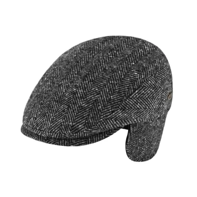 Casquette Plate Cache-Oreilles Jerzu Laine Chevrons Anthracite- Traclet