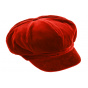 Winter Newsboy Cap Anna Red Velvet - Traclet