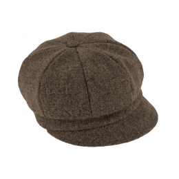 Sienna Taupe Wool Newsboy Cap - Traclet