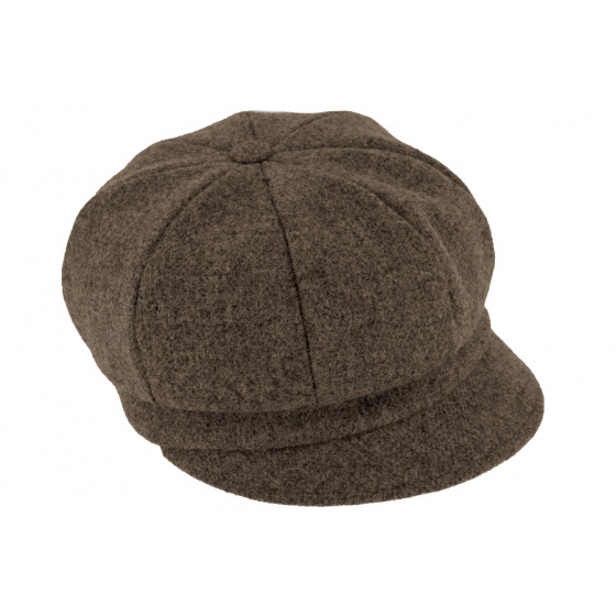 Sienna Taupe Wool Newsboy Cap - Traclet