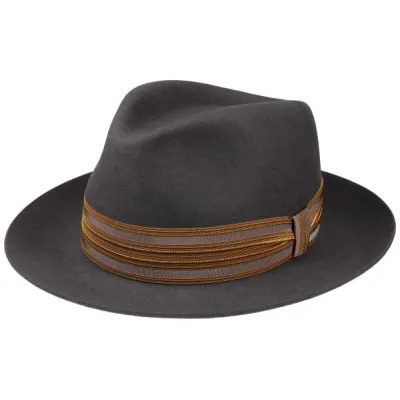 Chapeau Fedora Alpha Feutre Poil Gris Foncé - Stetson Reference : 12695 | Chapellerie Traclet