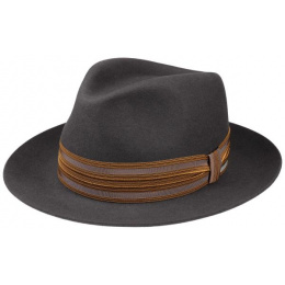 Chapeau Fedora Alpha Feutre Poil Gris Foncé - Stetson