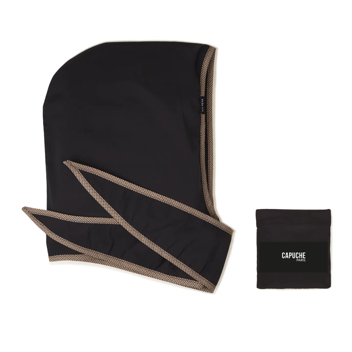 Black Houndstooth Rain Hood Reference: 13588 | Traclet Hat Shop