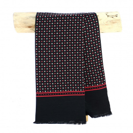 Men's Black Silk Scarf - Traclet