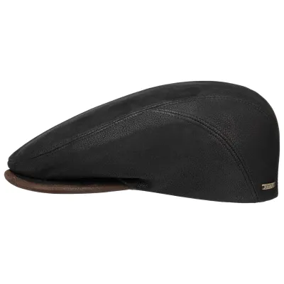 casquette cuir stetson quilcene noir - achat casquette cuir Reference : 2769 | Chapellerie Traclet