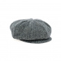 Cap Gavroche Rasta wool blue checkerboard - Traclet