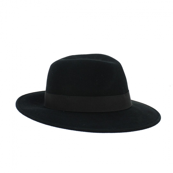 Chapeau Fedora Le Maxo feutre laine noir - Traclet Chapeau Fedora Le Maxo feutre laine noir - Traclet
