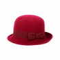 Cloche hat Silvia wool felt burgundy - Traclet