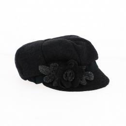 Cap Gavroche Le Lana black wool - Traclet