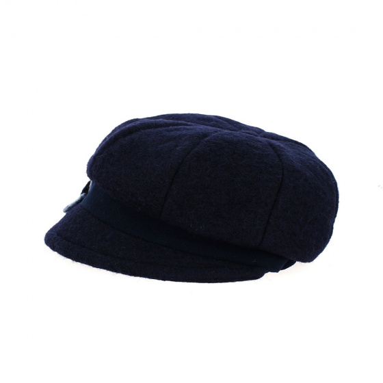 Casquette Gavroche Le Lana laine bleu marine - Traclet