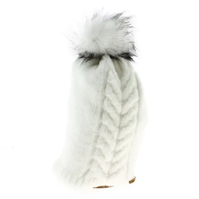 Bonnet à pompon Klara blanc - Traclet