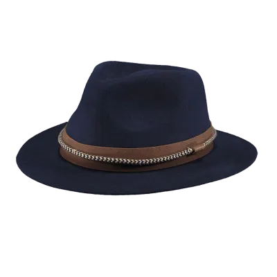 Fedora Taxas hat navy blue wool felt - Barts