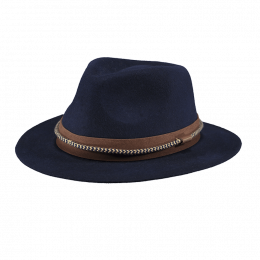 Fedora Taxas hat navy blue wool felt - Barts